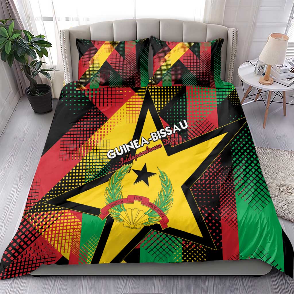 Guinea-Bissau Independence Day Bedding Set Coat Of Arms With Map - Wonder Print Shop
