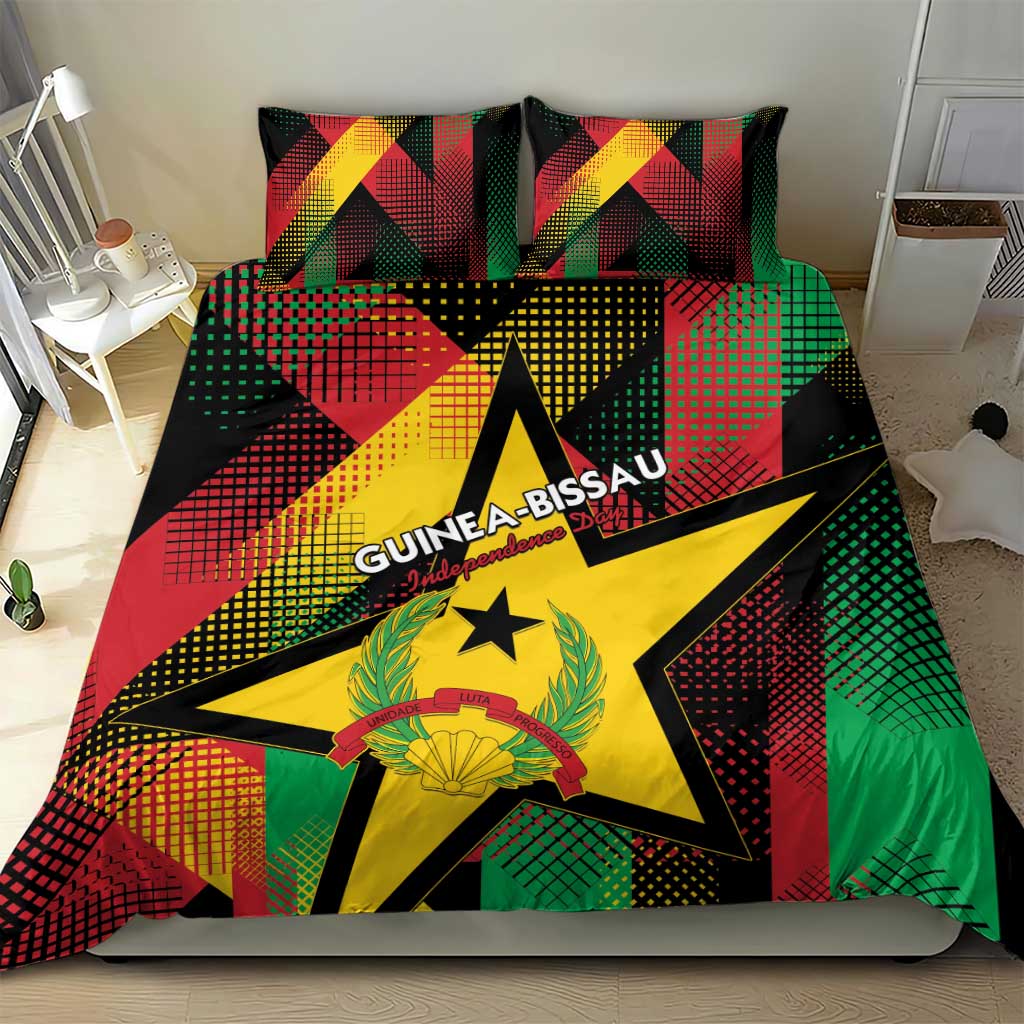 Guinea-Bissau Independence Day Bedding Set Coat Of Arms With Map - Wonder Print Shop