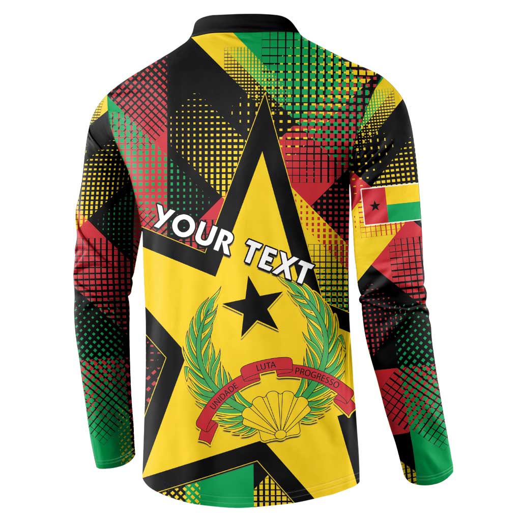 Personalized Guinea-Bissau Independence Day Button Sweatshirt Coat Of Arms With Map - Wonder Print Shop