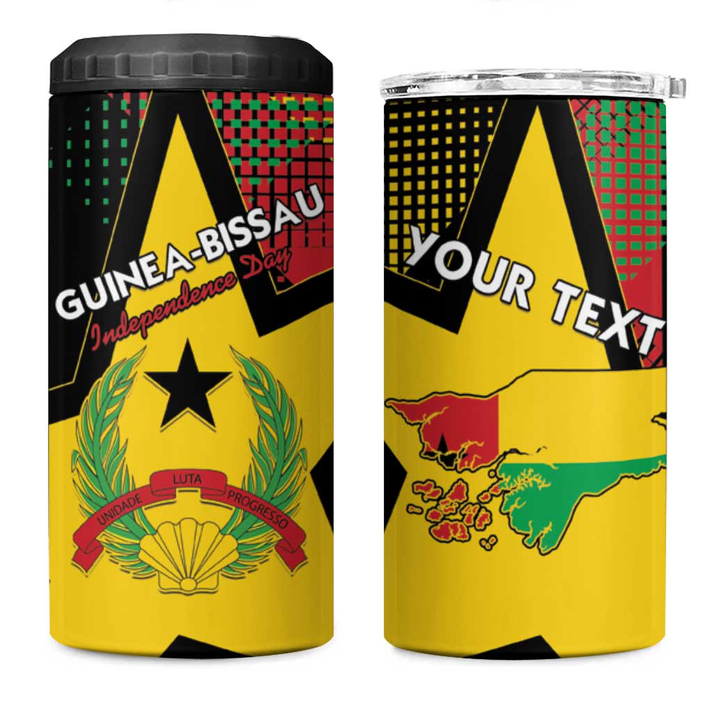 Personalized Guinea-Bissau Independence Day 4 in 1 Can Cooler Tumbler Coat Of Arms With Map - Wonder Print Shop