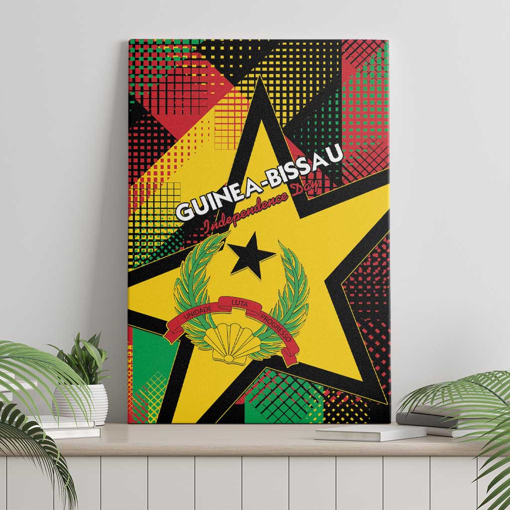 Guinea-Bissau Independence Day Canvas Wall Art Coat Of Arms With Map - Wonder Print Shop