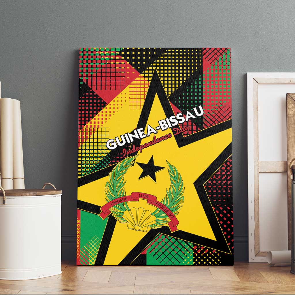 Guinea-Bissau Independence Day Canvas Wall Art Coat Of Arms With Map - Wonder Print Shop