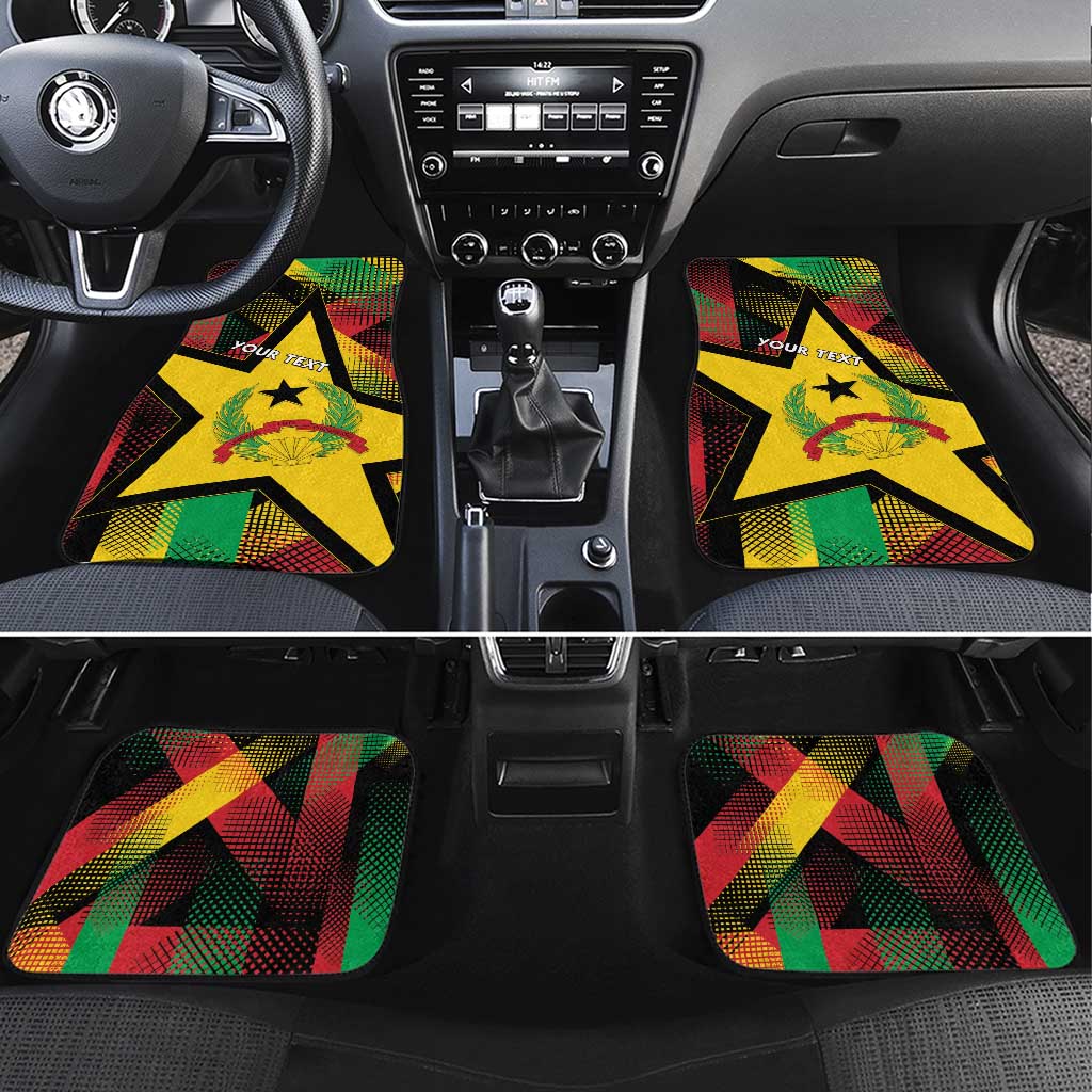 Guinea-Bissau Independence Day Car Mats Coat Of Arms With Map - Wonder Print Shop