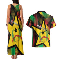 Personalized Guinea-Bissau Independence Day Couples Matching Tank Maxi Dress and Hawaiian Shirt Coat Of Arms With Map - Wonder Print Shop