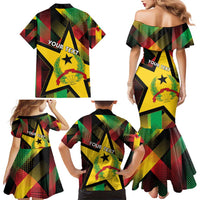 Personalized Guinea-Bissau Independence Day Family Matching Mermaid Dress and Hawaiian Shirt Coat Of Arms With Map - Wonder Print Shop