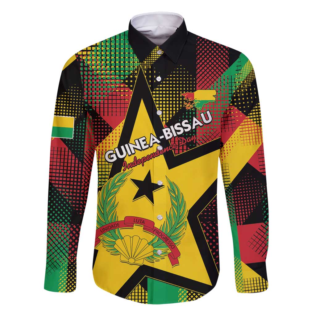 Personalized Guinea-Bissau Independence Day Family Matching Mermaid Dress and Hawaiian Shirt Coat Of Arms With Map - Wonder Print Shop