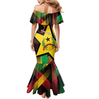 Personalized Guinea-Bissau Independence Day Family Matching Mermaid Dress and Hawaiian Shirt Coat Of Arms With Map - Wonder Print Shop