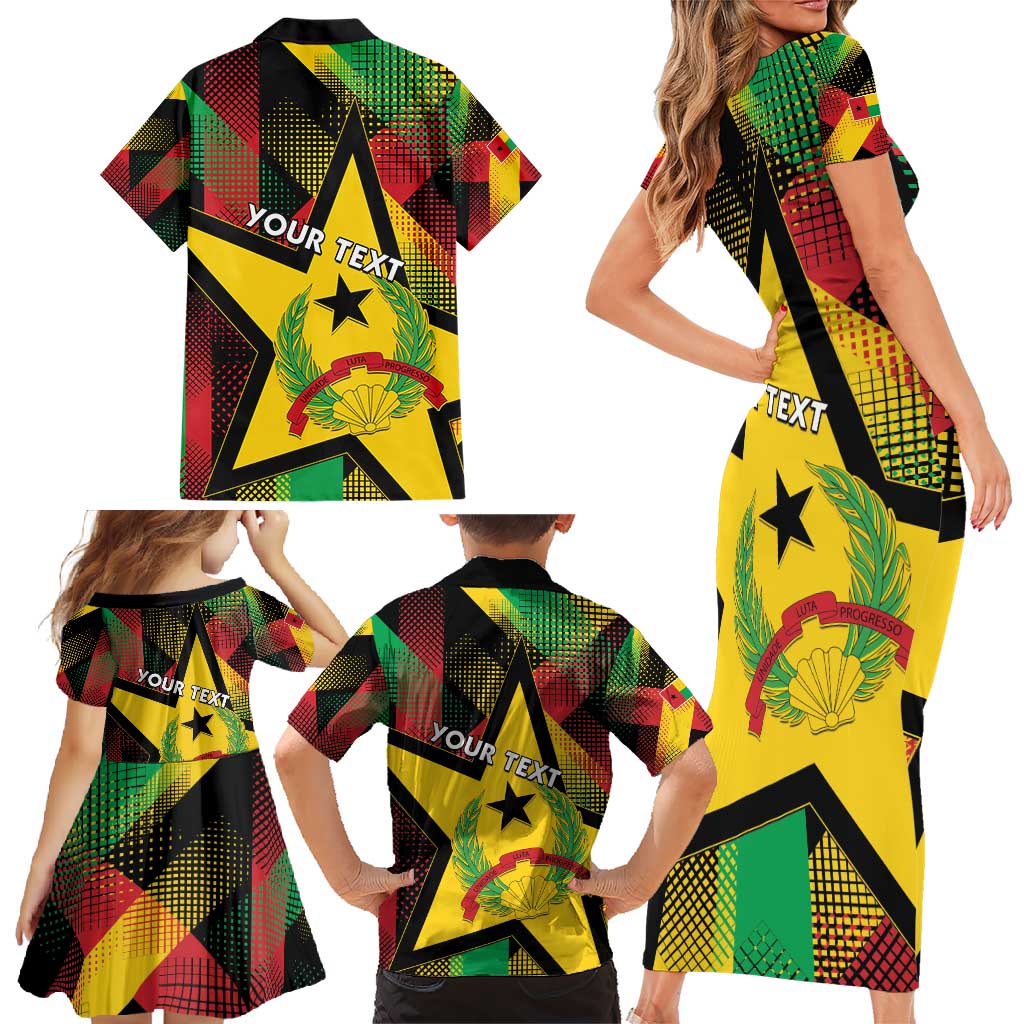 Personalized Guinea-Bissau Independence Day Family Matching Short Sleeve Bodycon Dress and Hawaiian Shirt Coat Of Arms With Map - Wonder Print Shop