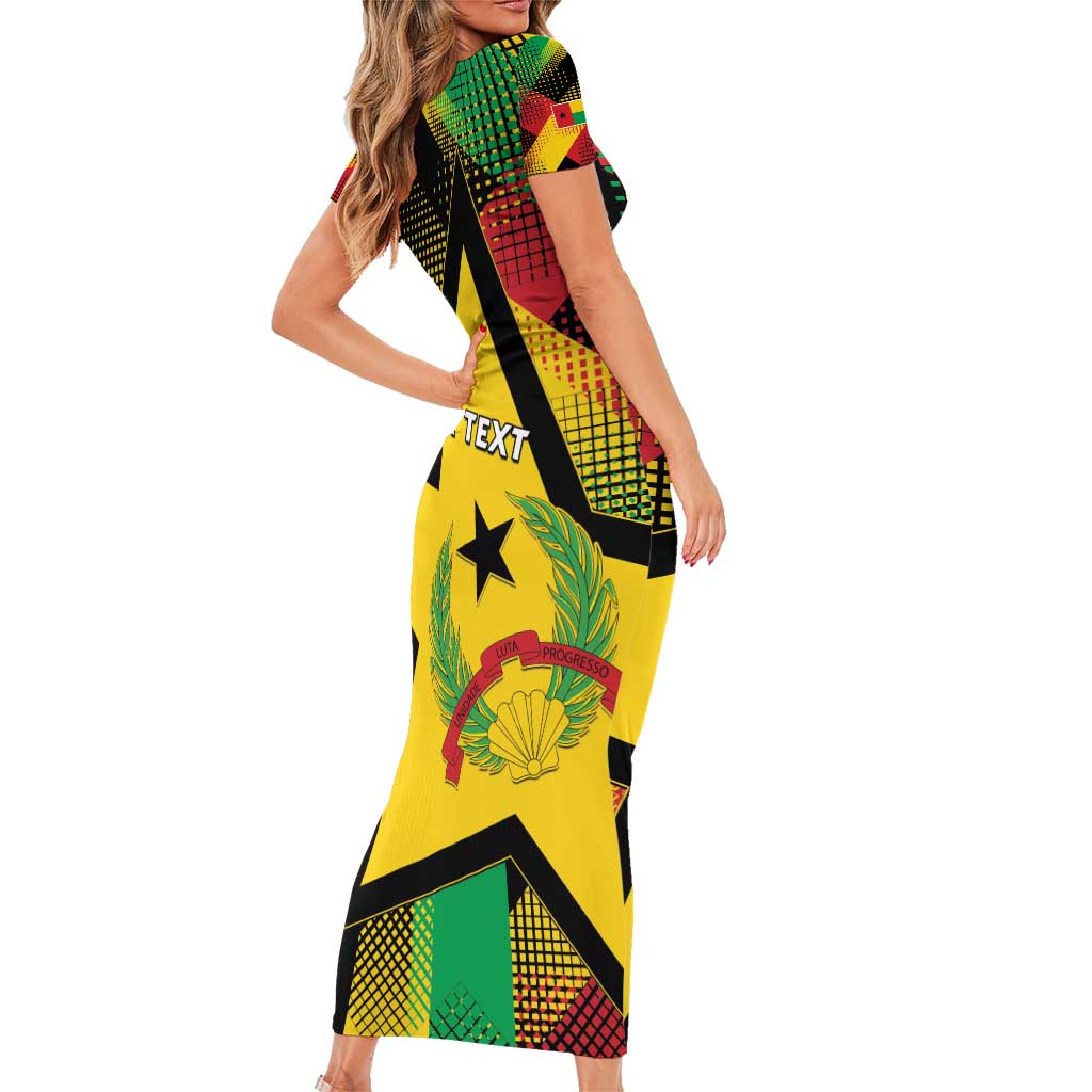 Personalized Guinea-Bissau Independence Day Family Matching Short Sleeve Bodycon Dress and Hawaiian Shirt Coat Of Arms With Map - Wonder Print Shop