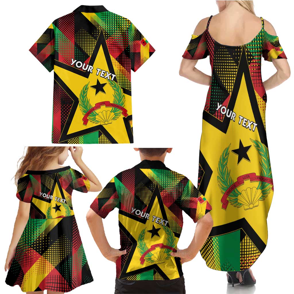 Personalized Guinea-Bissau Independence Day Family Matching Summer Maxi Dress and Hawaiian Shirt Coat Of Arms With Map - Wonder Print Shop