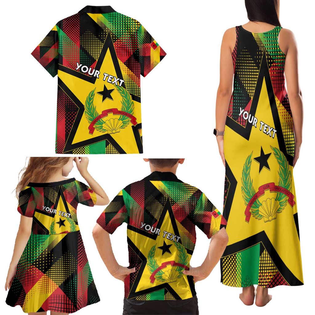 Personalized Guinea-Bissau Independence Day Family Matching Tank Maxi Dress and Hawaiian Shirt Coat Of Arms With Map - Wonder Print Shop
