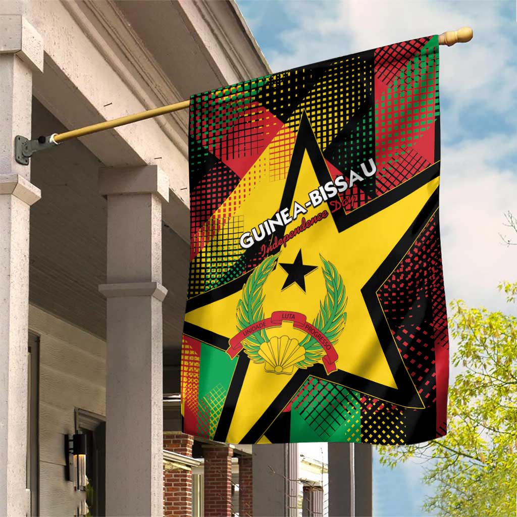 Guinea-Bissau Independence Day Garden Flag Coat Of Arms With Map - Wonder Print Shop