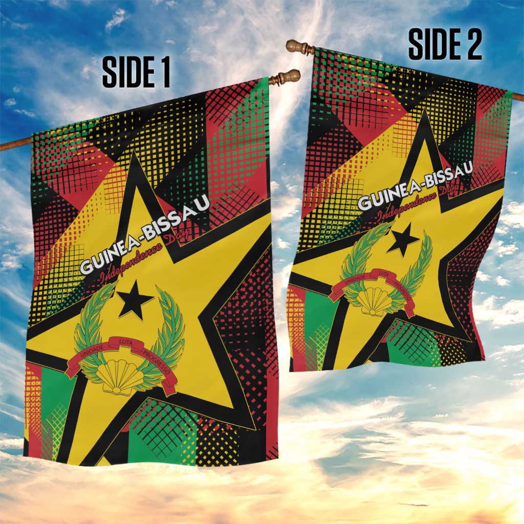 Guinea-Bissau Independence Day Garden Flag Coat Of Arms With Map - Wonder Print Shop