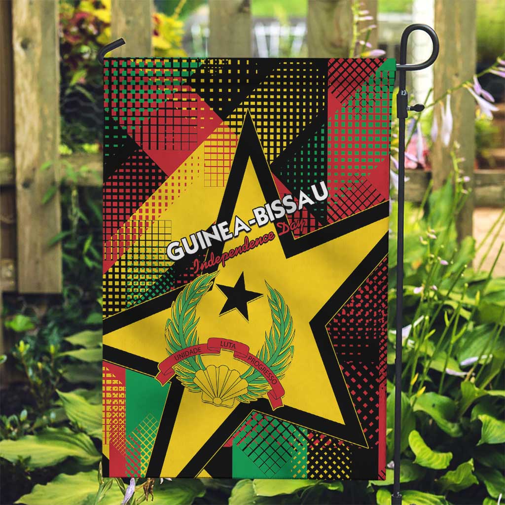 Guinea-Bissau Independence Day Garden Flag Coat Of Arms With Map - Wonder Print Shop