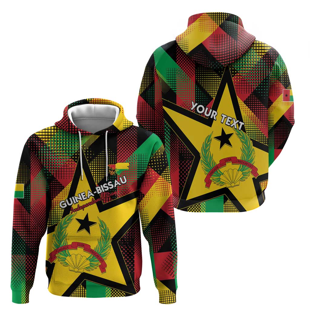 Personalized Guinea-Bissau Independence Day Hoodie Coat Of Arms With Map - Wonder Print Shop