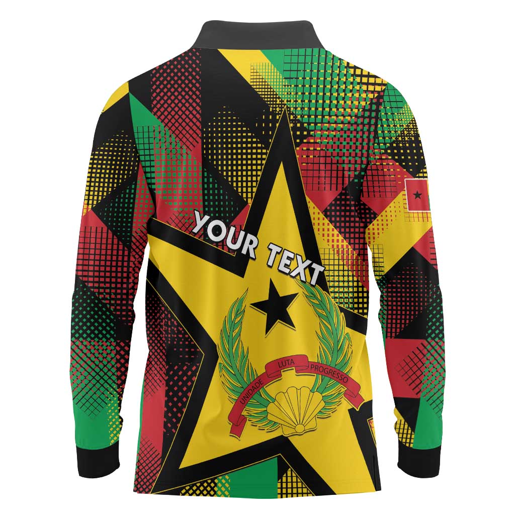 Personalized Guinea-Bissau Independence Day Long Sleeve Polo Shirt Coat Of Arms With Map - Wonder Print Shop