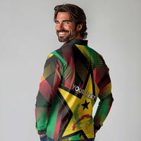 Personalized Guinea-Bissau Independence Day Long Sleeve Polo Shirt Coat Of Arms With Map - Wonder Print Shop