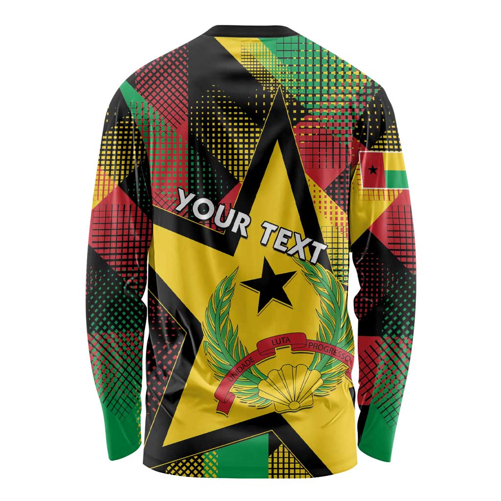 Personalized Guinea-Bissau Independence Day Long Sleeve Shirt Coat Of Arms With Map - Wonder Print Shop
