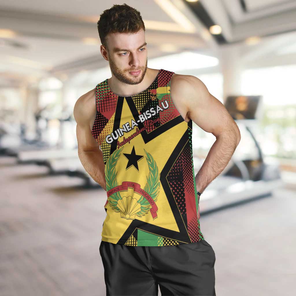 Personalized Guinea-Bissau Independence Day Men Tank Top Coat Of Arms With Map - Wonder Print Shop