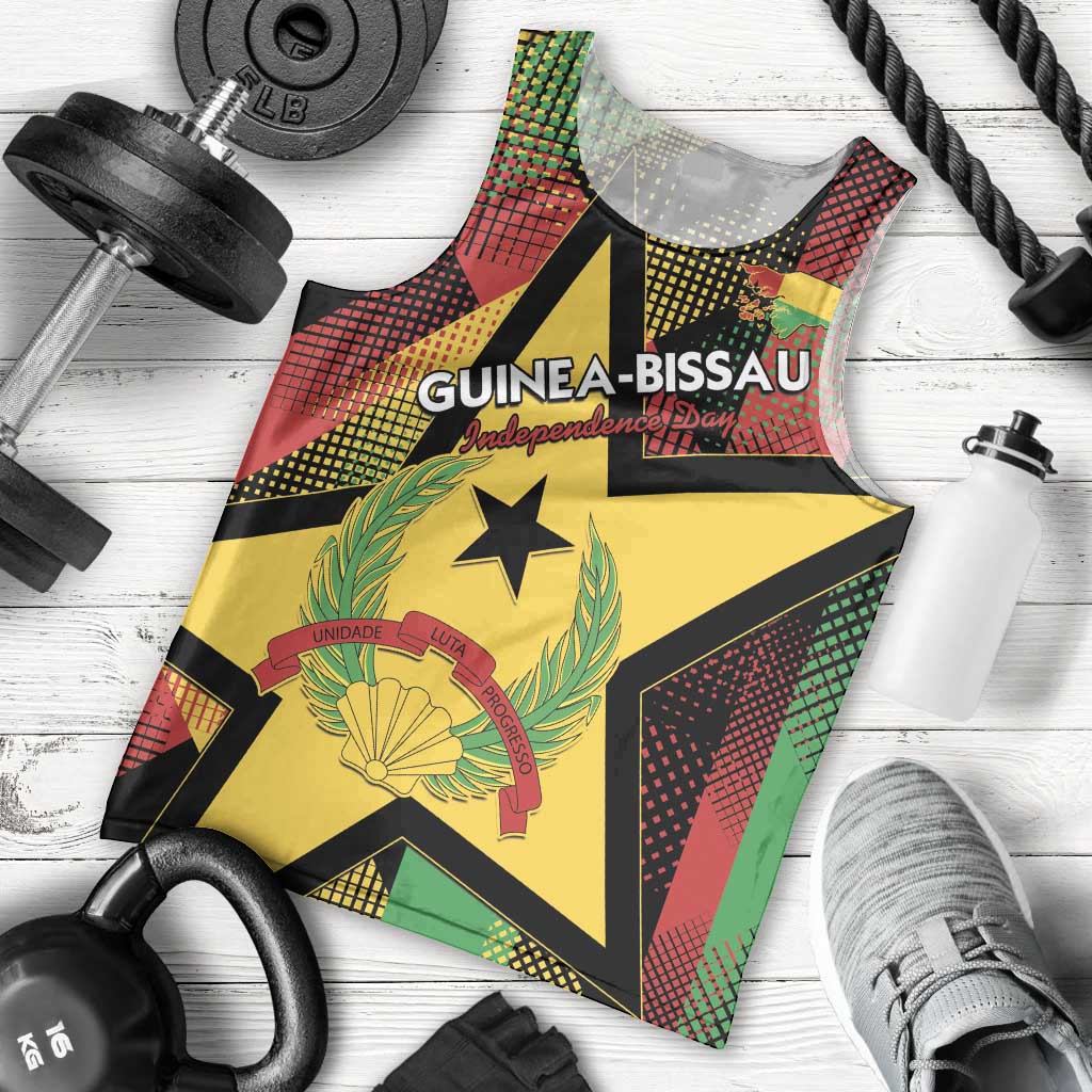 Personalized Guinea-Bissau Independence Day Men Tank Top Coat Of Arms With Map - Wonder Print Shop