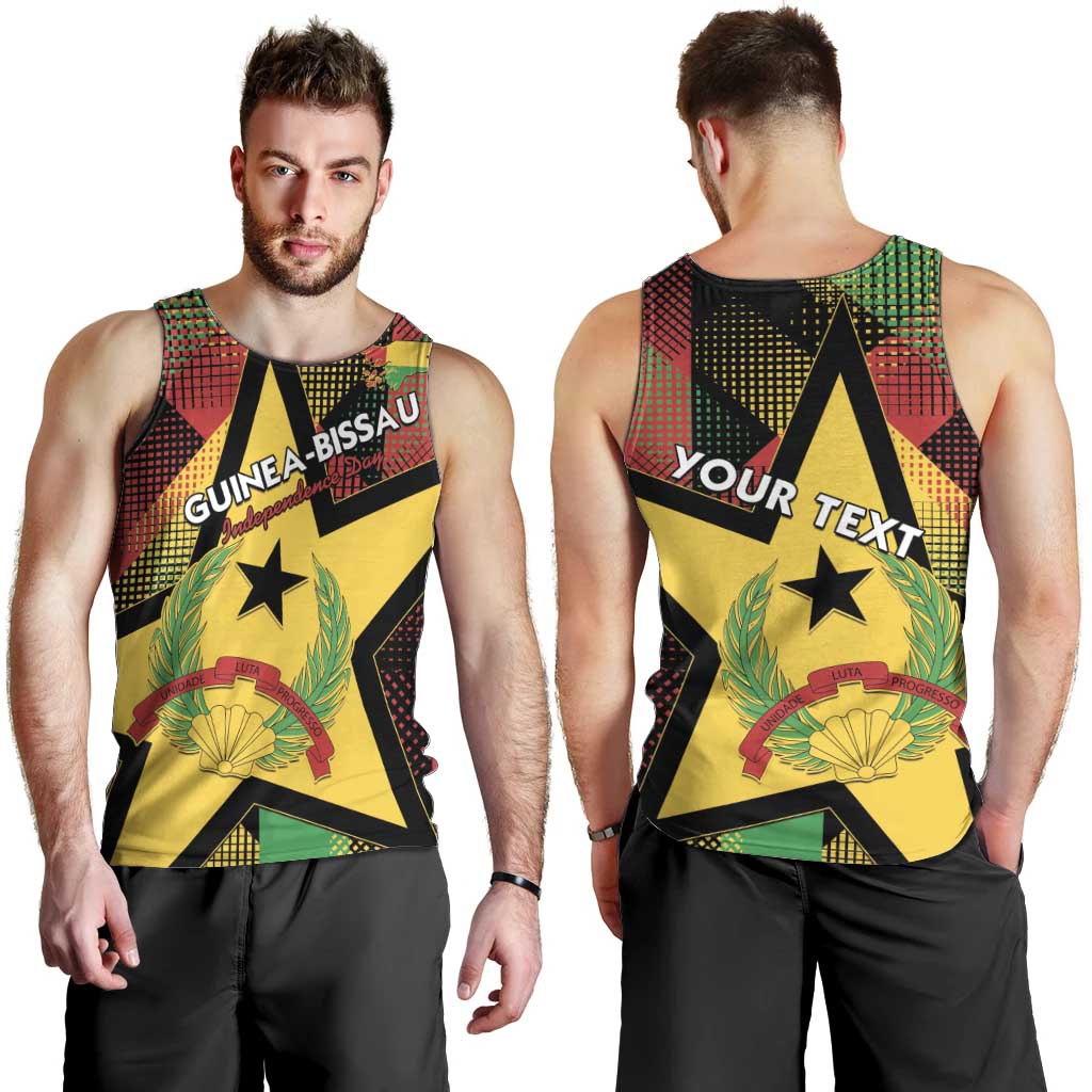 Personalized Guinea-Bissau Independence Day Men Tank Top Coat Of Arms With Map - Wonder Print Shop
