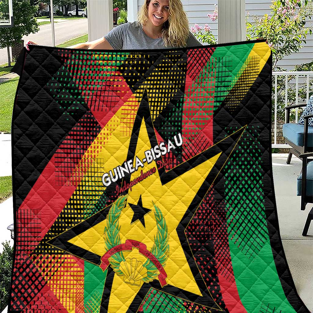 Guinea-Bissau Independence Day Quilt Coat Of Arms With Map - Wonder Print Shop