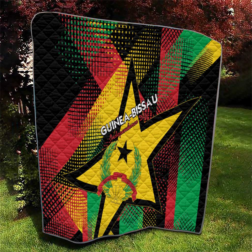 Guinea-Bissau Independence Day Quilt Coat Of Arms With Map - Wonder Print Shop