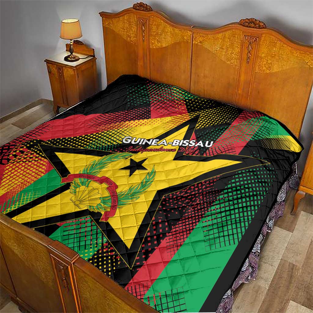 Guinea-Bissau Independence Day Quilt Coat Of Arms With Map - Wonder Print Shop