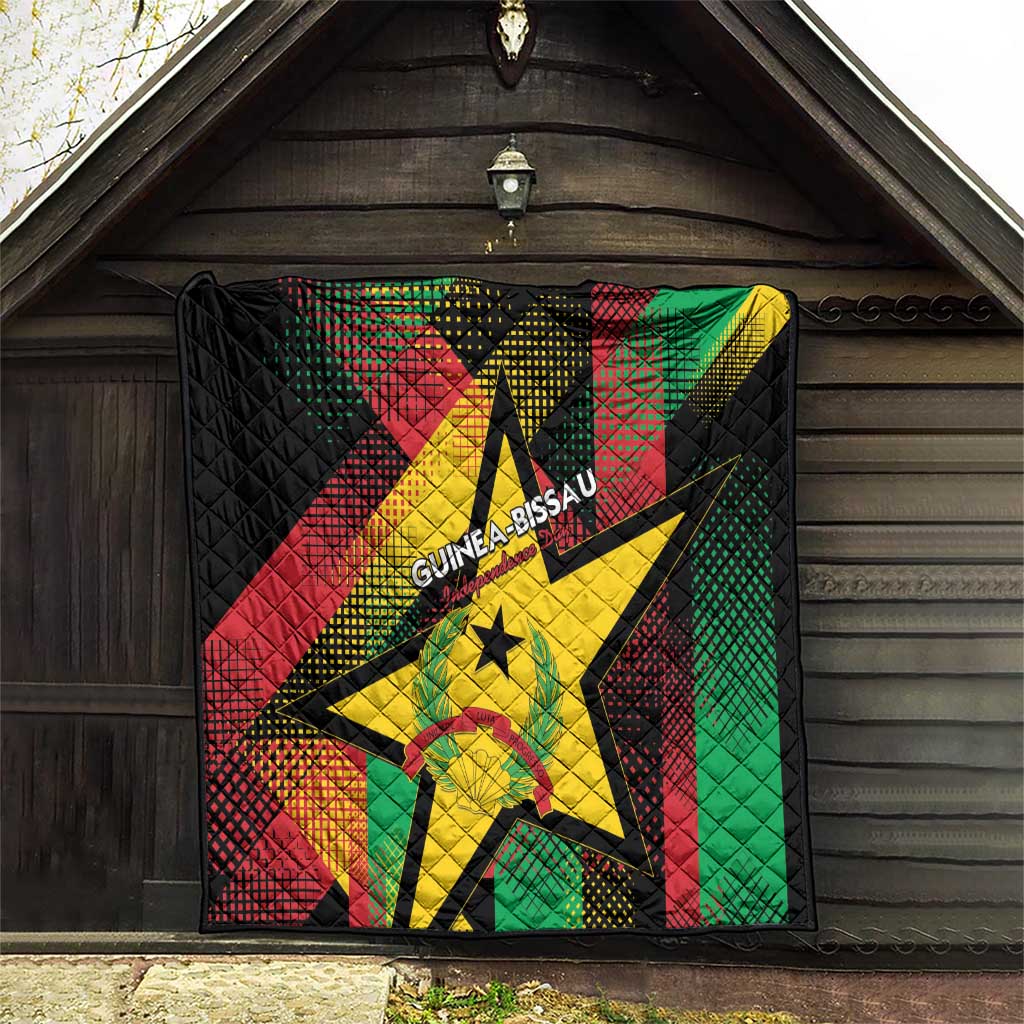 Guinea-Bissau Independence Day Quilt Coat Of Arms With Map - Wonder Print Shop