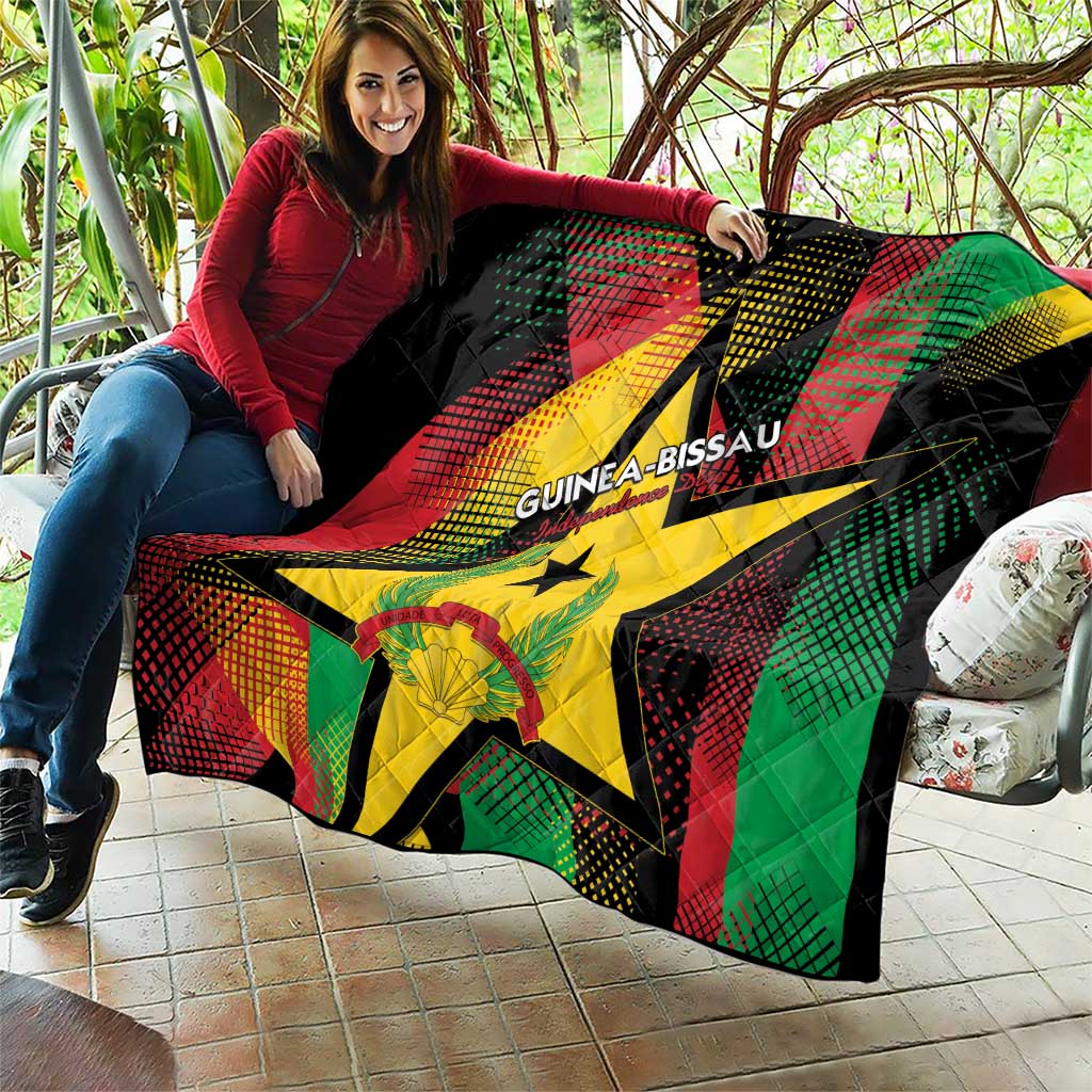 Guinea-Bissau Independence Day Quilt Coat Of Arms With Map - Wonder Print Shop