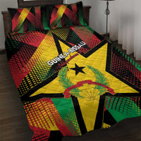 Guinea-Bissau Independence Day Quilt Bed Set Coat Of Arms With Map - Wonder Print Shop