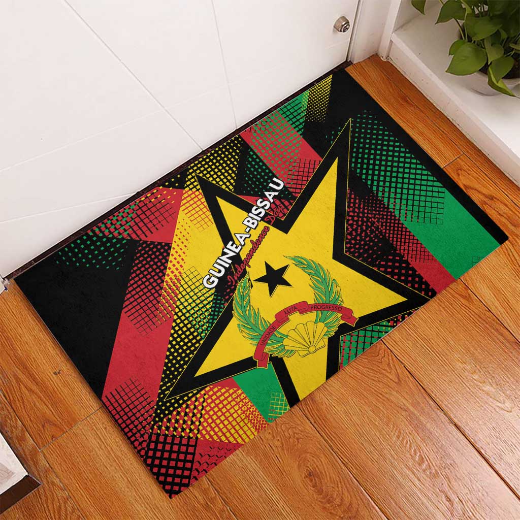 Guinea-Bissau Independence Day Rubber Doormat Coat Of Arms With Map - Wonder Print Shop