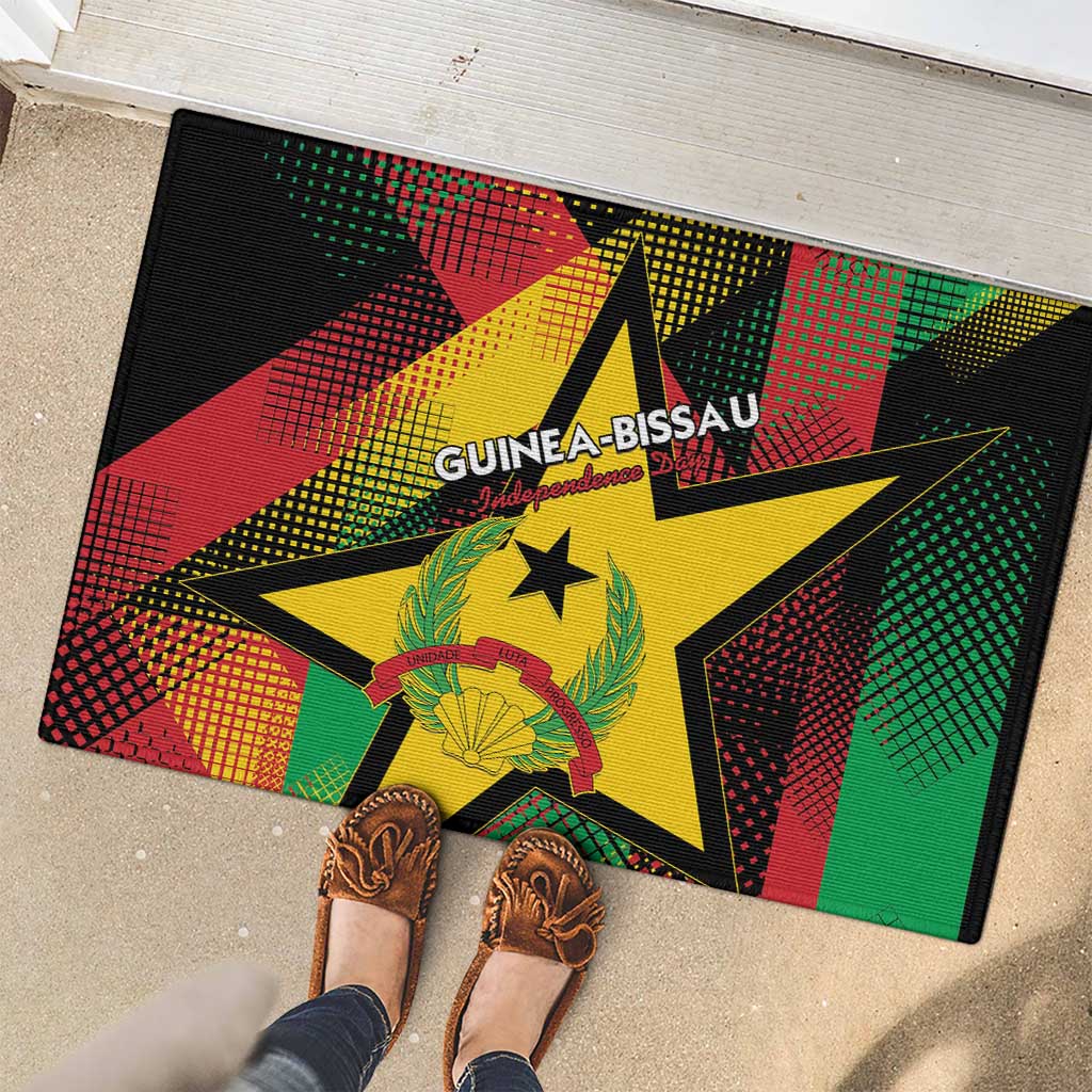 Guinea-Bissau Independence Day Rubber Doormat Coat Of Arms With Map - Wonder Print Shop