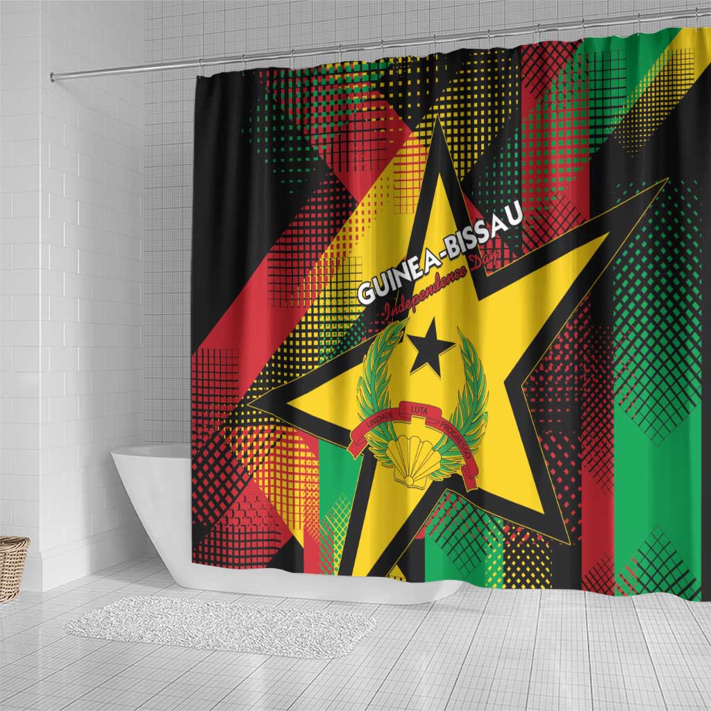 Guinea-Bissau Independence Day Shower Curtain Coat Of Arms With Map - Wonder Print Shop