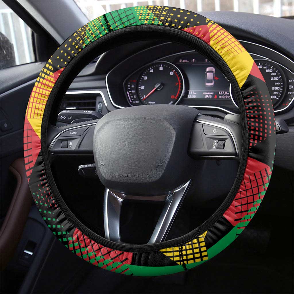 Guinea-Bissau Independence Day Steering Wheel Cover Coat Of Arms With Map - Wonder Print Shop
