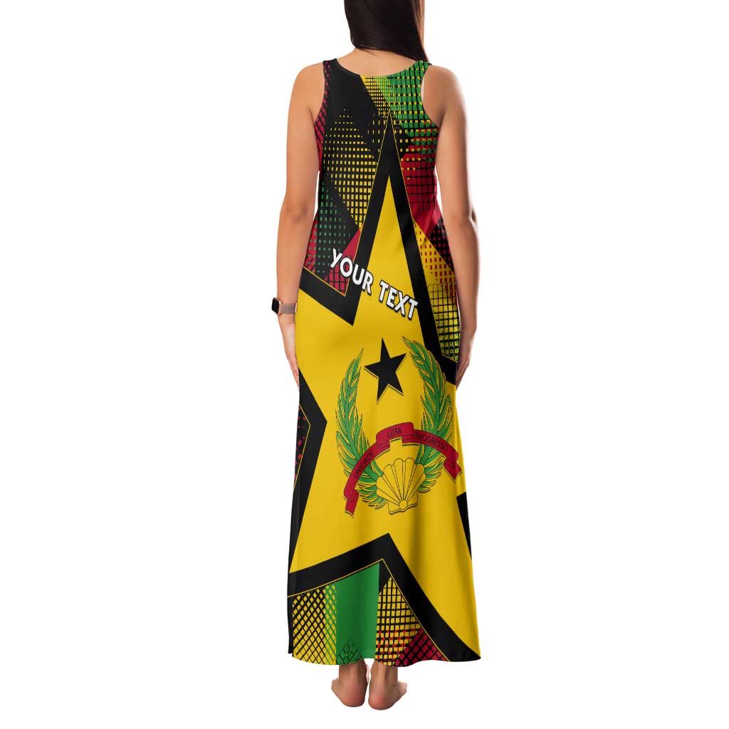 Personalized Guinea-Bissau Independence Day Tank Maxi Dress Coat Of Arms With Map - Wonder Print Shop