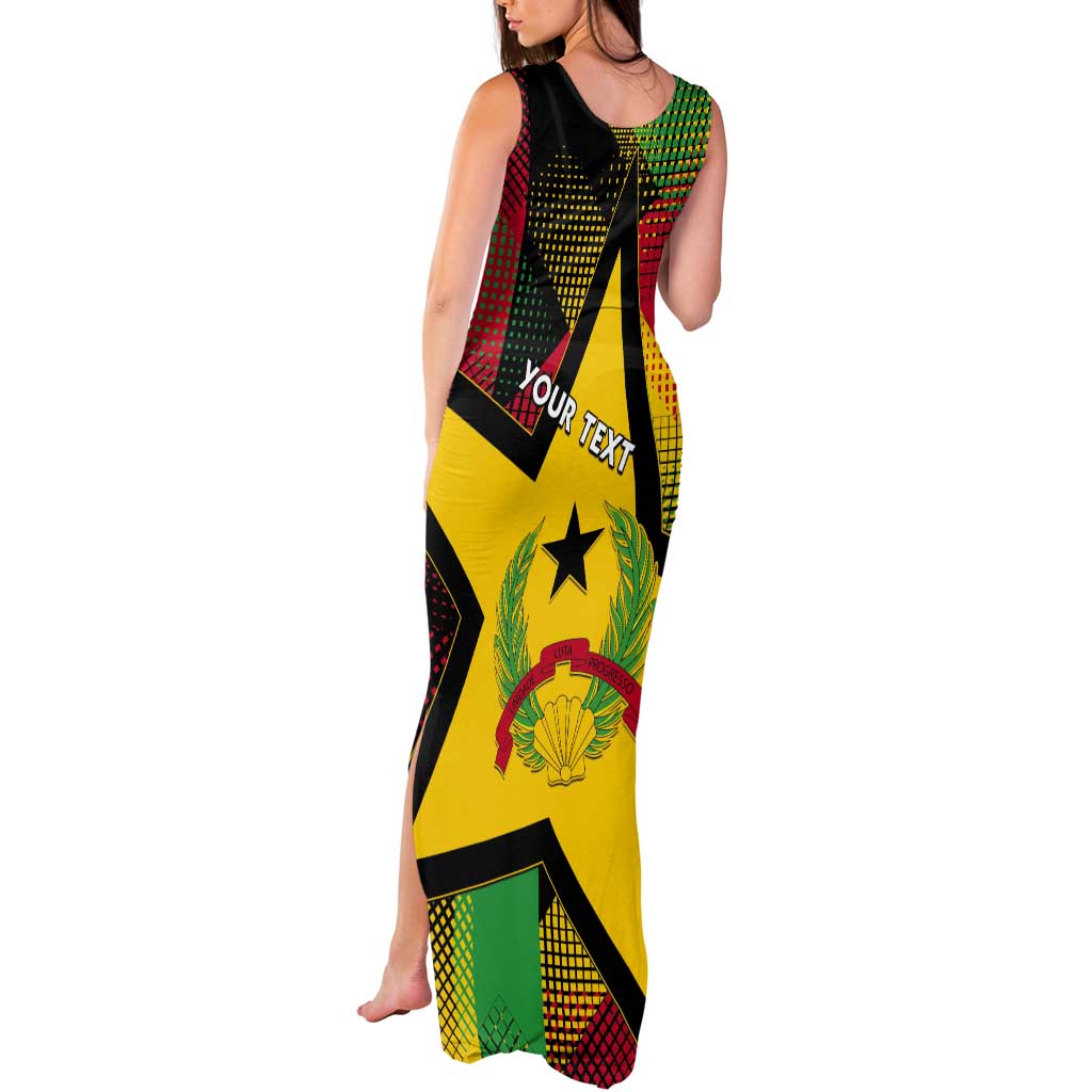 Personalized Guinea-Bissau Independence Day Tank Maxi Dress Coat Of Arms With Map - Wonder Print Shop