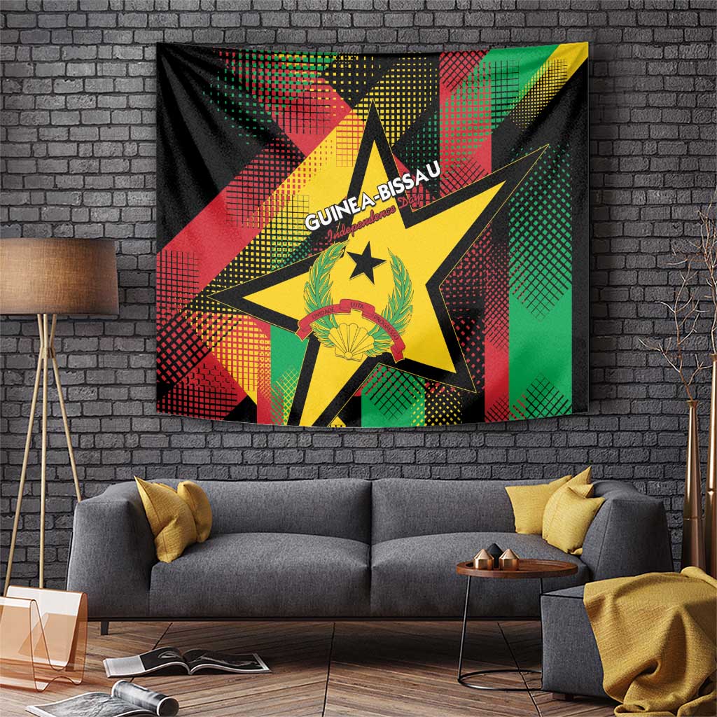 Guinea-Bissau Independence Day Tapestry Coat Of Arms With Map - Wonder Print Shop