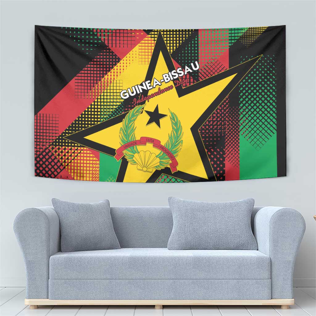 Guinea-Bissau Independence Day Tapestry Coat Of Arms With Map - Wonder Print Shop