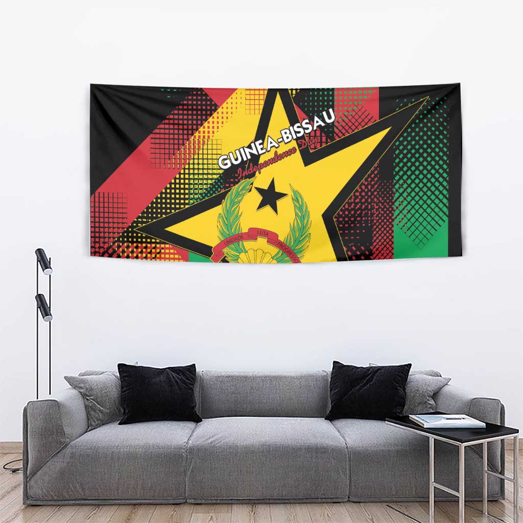 Guinea-Bissau Independence Day Tapestry Coat Of Arms With Map - Wonder Print Shop