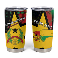 Personalized Guinea-Bissau Independence Day Tumbler Cup Coat Of Arms With Map - Wonder Print Shop
