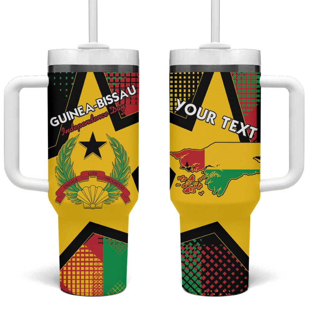 Personalized Guinea-Bissau Independence Day Tumbler With Handle Coat Of Arms With Map - Wonder Print Shop