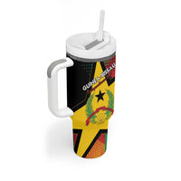 Personalized Guinea-Bissau Independence Day Tumbler With Handle Coat Of Arms With Map - Wonder Print Shop