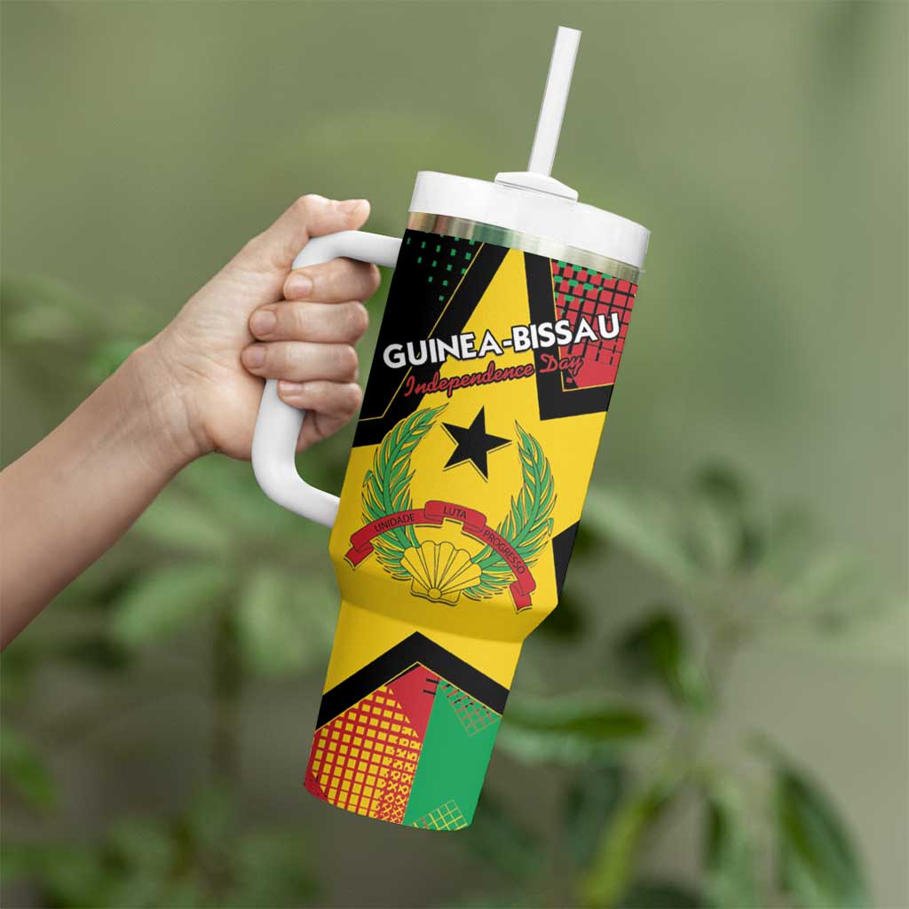 Personalized Guinea-Bissau Independence Day Tumbler With Handle Coat Of Arms With Map - Wonder Print Shop