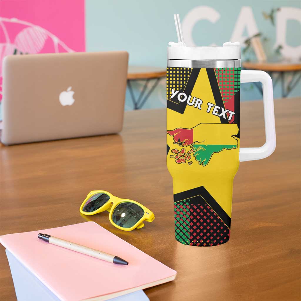 Personalized Guinea-Bissau Independence Day Tumbler With Handle Coat Of Arms With Map - Wonder Print Shop