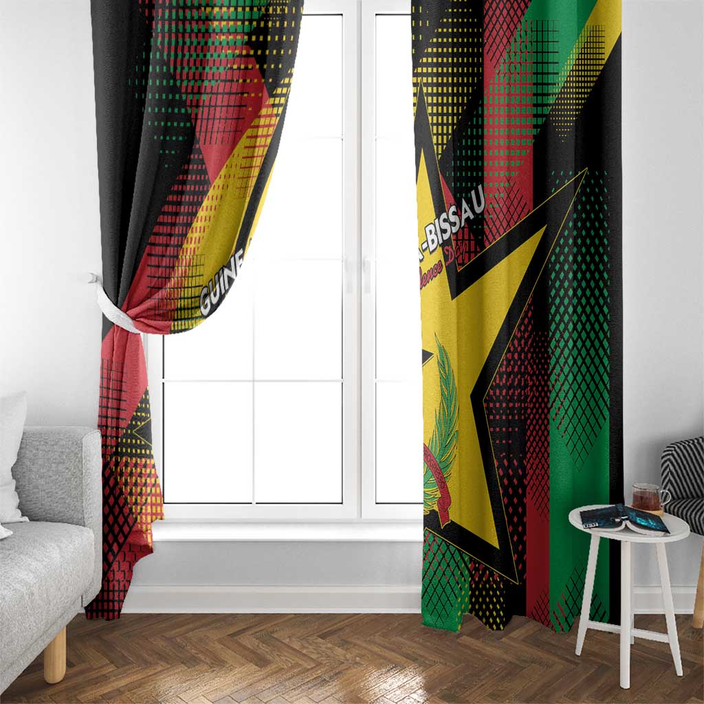 Guinea-Bissau Independence Day Window Curtain Coat Of Arms With Map - Wonder Print Shop