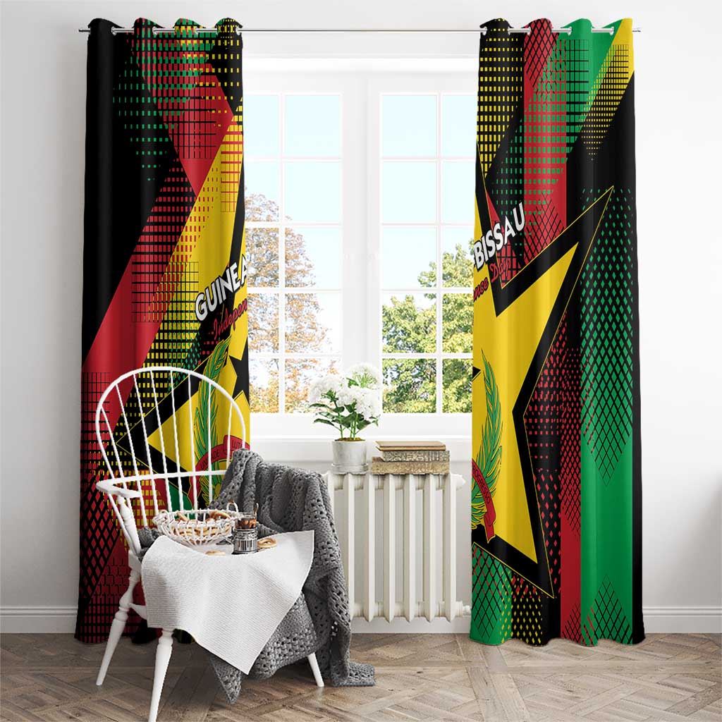 Guinea-Bissau Independence Day Window Curtain Coat Of Arms With Map - Wonder Print Shop