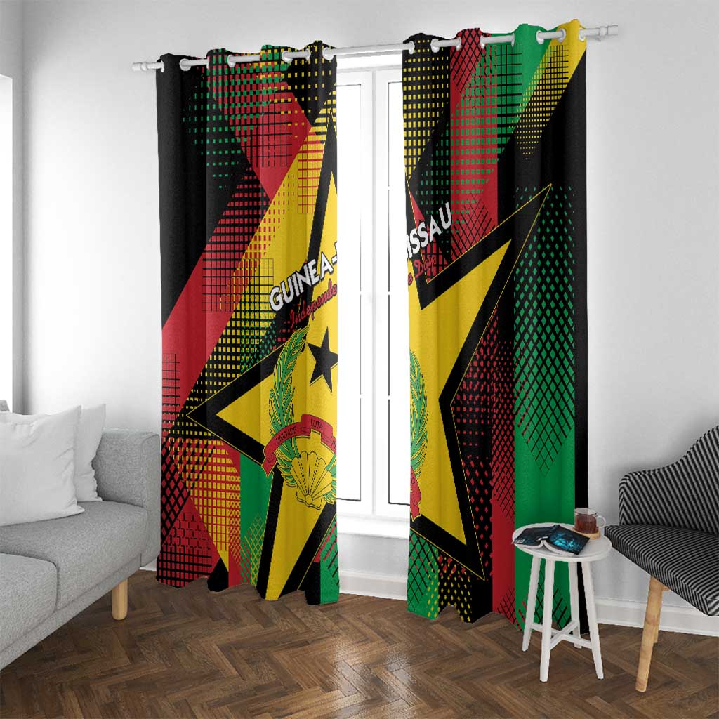 Guinea-Bissau Independence Day Window Curtain Coat Of Arms With Map - Wonder Print Shop