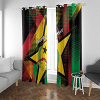 Guinea-Bissau Independence Day Window Curtain Coat Of Arms With Map - Wonder Print Shop