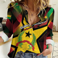 Personalized Guinea-Bissau Independence Day Women Casual Shirt Coat Of Arms With Map - Wonder Print Shop